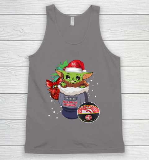 Atlanta Hawks Christmas Baby Yoda Star Wars Funny Happy NBA Tank Top 7