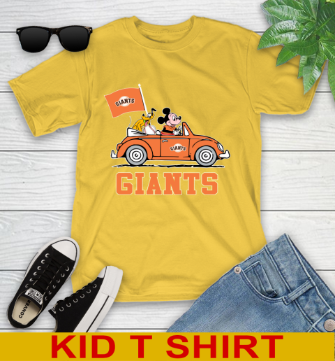 MLB Baseball San Francisco Giants Pluto Mickey Driving Disney Shirt Youth T-Shirt 8