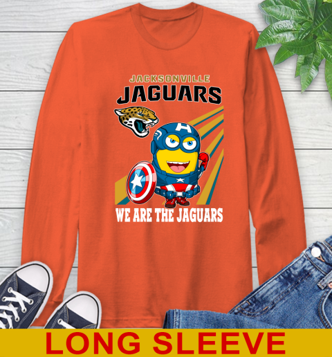NFL Football Jacksonville Jaguars Captain America Marvel Avengers Minion Shirt Long Sleeve T-Shirt 4