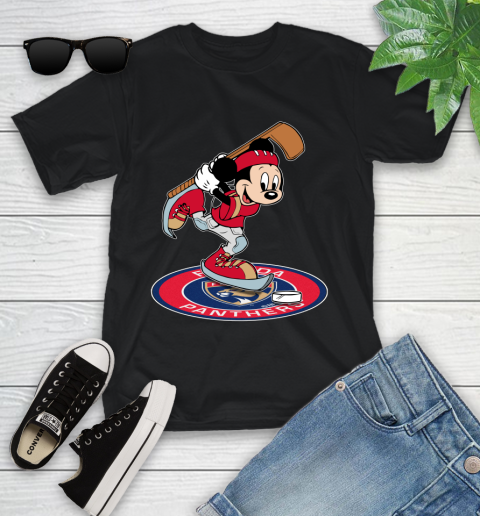 NHL Hockey Florida Panthers Cheerful Mickey Disney Shirt Youth T-Shirt