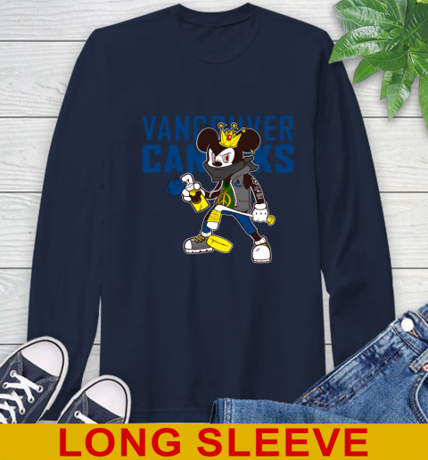 Vancouver Canucks NHL Hockey Mickey Peace Sign Sports Long Sleeve T-Shirt 4