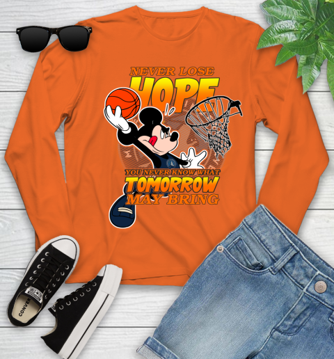 Minnesota Timberwolves NBA Basketball Mickey Disney Never Lose Hope Youth Long Sleeve 3