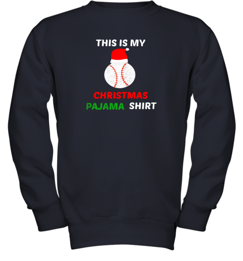 doom this is my christmas pajama shirtgift for baseball lover youth sweatshirt 47 front navy