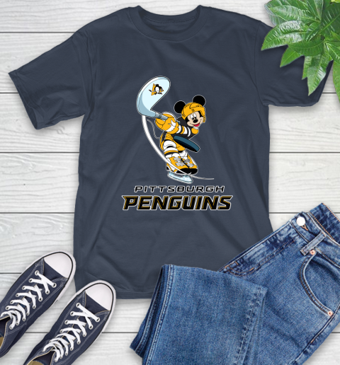 NHL Hockey Pittsburgh Penguins Cheerful Mickey Mouse Shirt T-Shirt 4