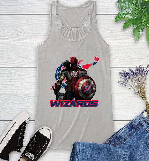 Washington Wizards NBA Basketball Captain America Thor Spider Man Hawkeye Avengers Racerback Tank