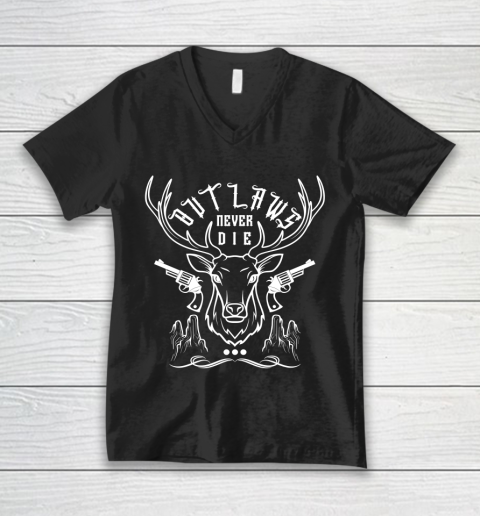 Outlaws Never Die V-Neck T-Shirt
