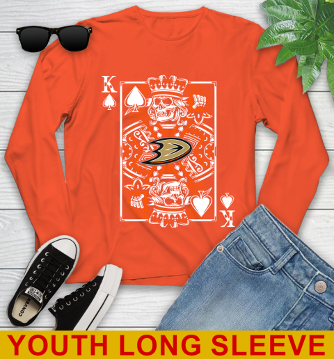 Anaheim Ducks NHL Hockey The King Of Spades Death Cards Shirt Youth Long Sleeve 3