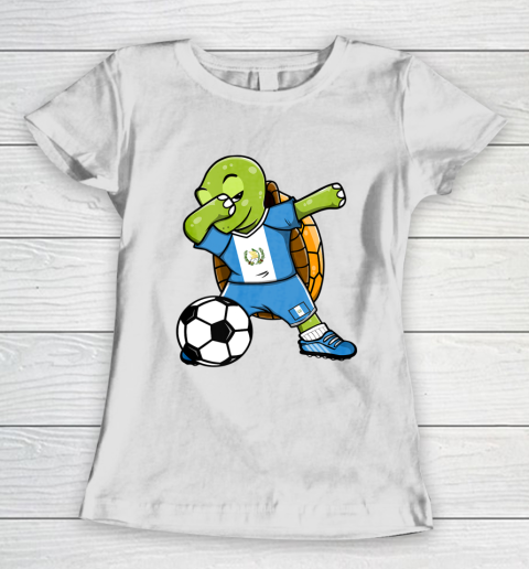 Dabbing Turtle Guatemala Soccer Fans Jersey Flag Football Women's T-Shirt