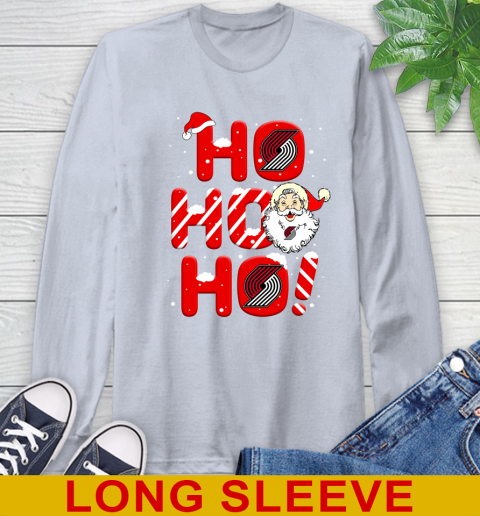 Portland Trail Blazers NBA Basketball Ho Ho Ho Santa Claus Merry Christmas Shirt Long Sleeve T-Shirt 6