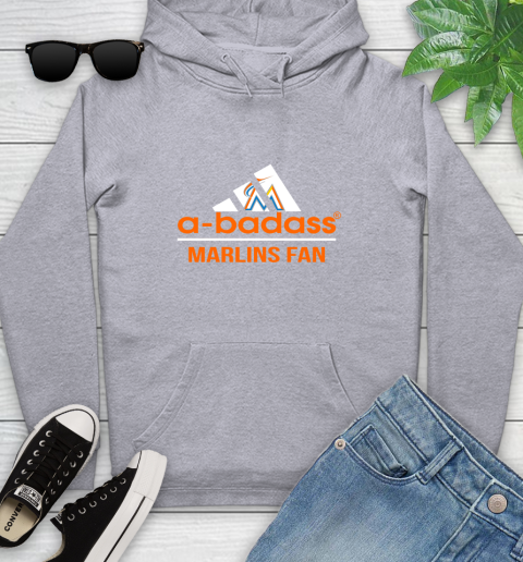 MLB A Badass Miami Marlins Fan Adidas Baseball Sports Youth Hoodie 6