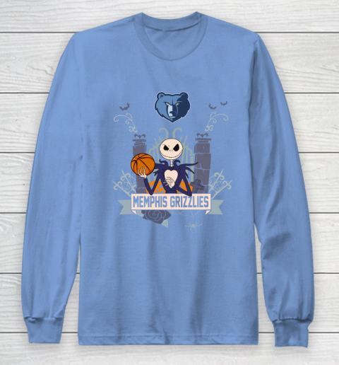 NBA Memphis Grizzlies Basketball Jack Skellington Halloween Long Sleeve T-Shirt 8