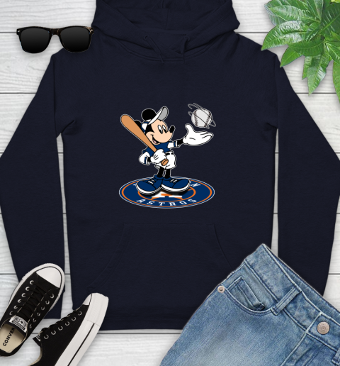 MLB Baseball Houston Astros Cheerful Mickey Disney Shirt Youth Hoodie 4