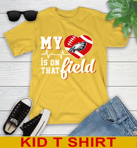 NFL My Heart Is On That Field Football Sports Philadelphia Eagles Youth T-Shirt 9