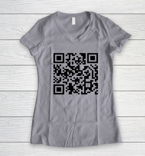 Trump Dance Troll QR Funny President Trump Dance Code Women's V-Neck T-Shirt 2