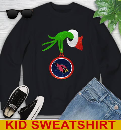 Arizona Cardinals Grinch Merry Christmas NFL Football Youth Sweatshirt 2