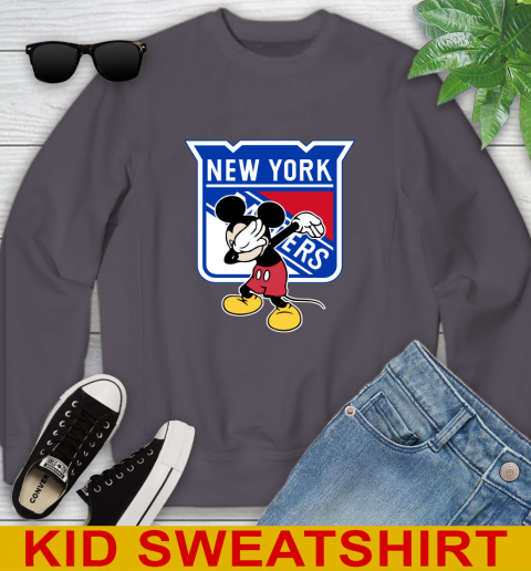 New York Rangers NHL Hockey Dabbing Mickey Disney Sports Youth Sweatshirt 6