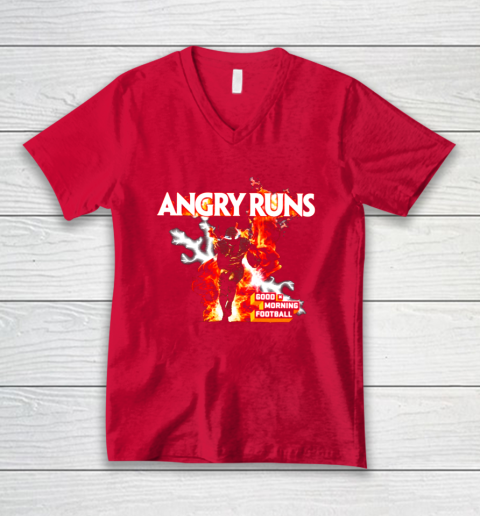 Angry Runs V-Neck T-Shirt 6