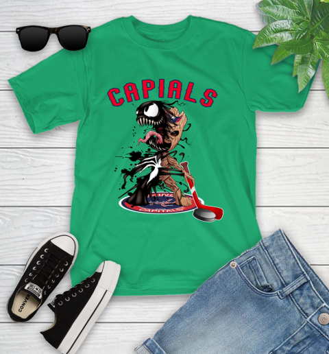 NHL Washington Capitals Hockey Venom Groot Guardians Of The Galaxy Youth T-Shirt 6