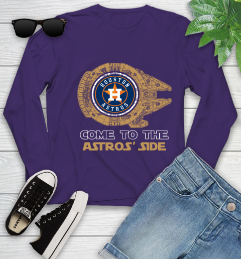 MLB Come To The Houston Astros Side Star Wars Baseball Sports Youth Long Sleeve 4
