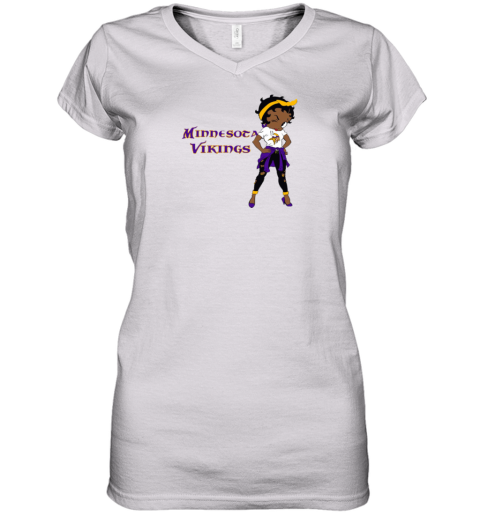 Betty Boop Vikings Women's V-Neck T-Shirt