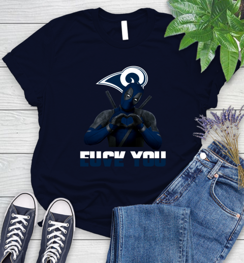 NHL Los Angeles Rams Deadpool Love You Fuck You Football Sports Women's T-Shirt 2