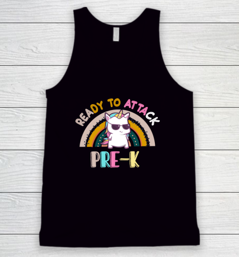 Back to school shirt Ready To Attack Pre k Unicorn Tank Top