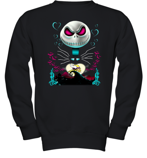 NFL Minnesota Vikings Jack Skellington Sally The Nightmare Before Christmas Football 1mqw42JO987 youth sweatshirt 47 95 151514 front black