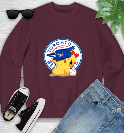 MLB Pikachu Baseball Sports Toronto Blue Jays Youth Sweatshirt 5