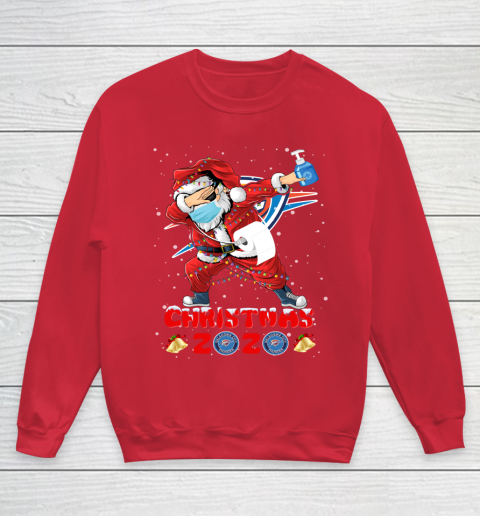 Oklahoma City Thunder Funny Santa Claus Dabbing Christmas 2020 NBA Youth Sweatshirt 7