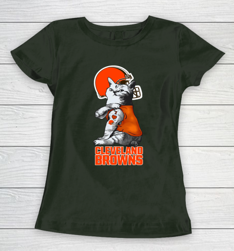 NFL Football My Cat Loves Cleveland Browns Women's T-Shirt 4
