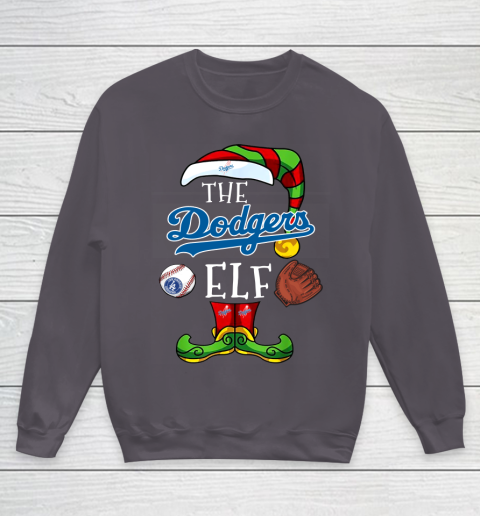 Los Angeles Dodgers Christmas ELF Funny MLB Youth Sweatshirt 5