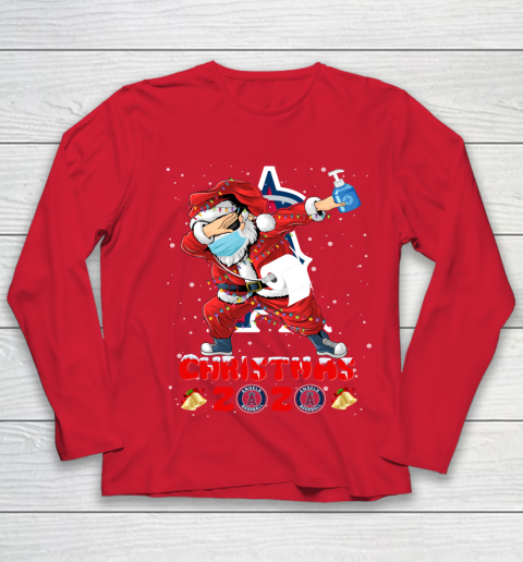 Los Angeles Angels Funny Santa Claus Dabbing Christmas 2020 MLB Youth Long Sleeve 8
