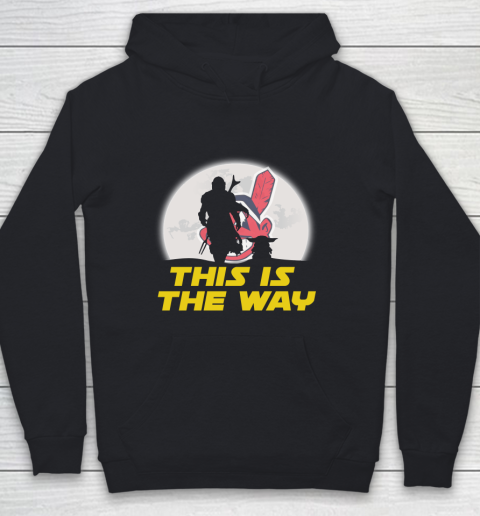 Cleveland Indians MLB Baseball Star Wars Yoda And Mandalorian This Is The Way Youth Hoodie