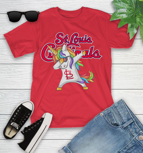 St.Louis Cardinals MLB Baseball Funny Unicorn Dabbing Sports Youth T-Shirt 10