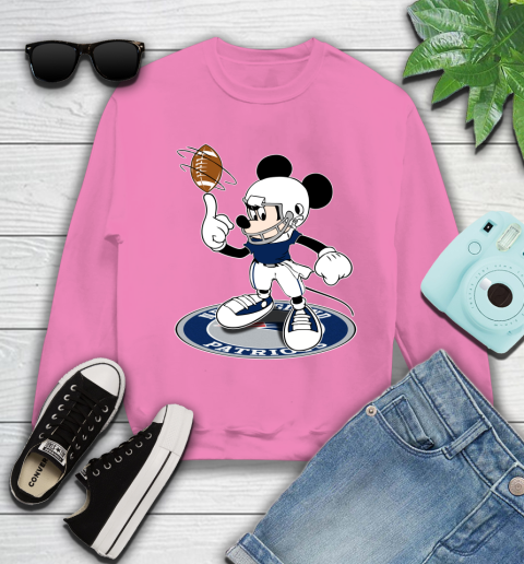NFL Football New England Patriots Cheerful Mickey Disney Shirt Youth Sweatshirt 6