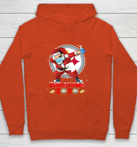 Pittsburgh Steelers Funny Santa Claus Dabbing Christmas 2020 NFL Youth Hoodie 3