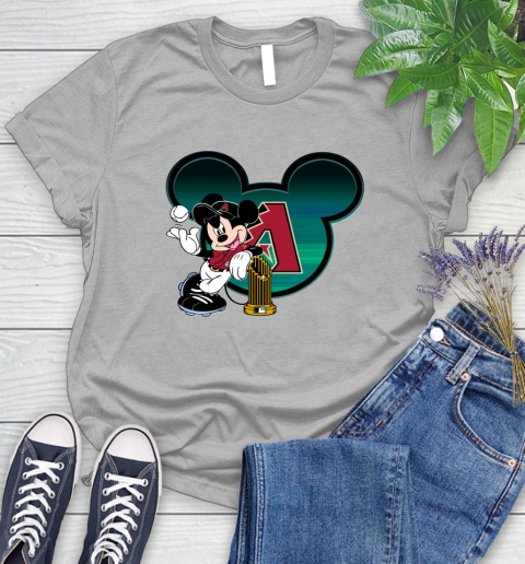MLB Arizona Diamondbacks The Commissioner's Trophy Mickey Mouse Disney Women's T-Shirt 5