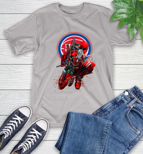 NBA Deadpool Marvel Comics Sports Basketball Detroit Pistons T-Shirt 12