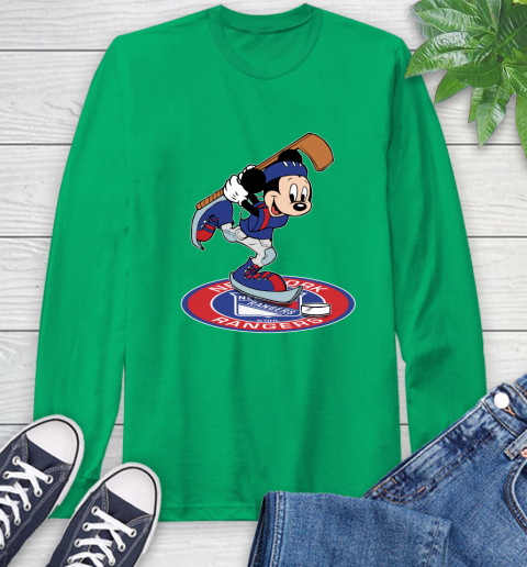 NHL Hockey New York Rangers Cheerful Mickey Disney Shirt Long Sleeve T-Shirt 8