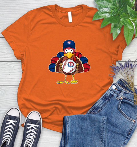 Texas Rangers Turkey thanksgiving Women's T-Shirt 4