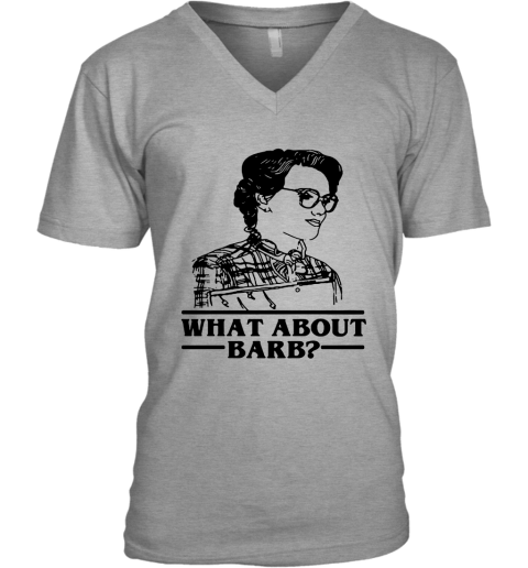 xmqu what about barb stranger things justice for barb shirts v neck unisex 8 front sport grey