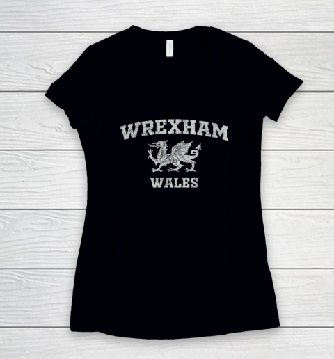 Wrexham Wales Retro Vintage Women's V-Neck T-Shirt
