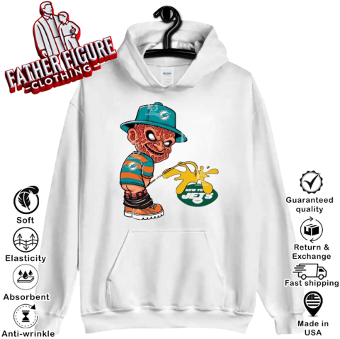 Freddy Krueger Miami Dolphins Piss On New York Jets Hoodie