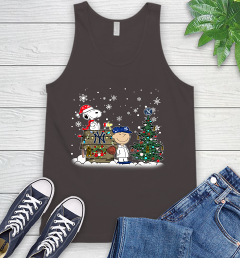MLB New York Yankees Snoopy Charlie Brown Christmas Baseball Commissioner's Trophy Tank Top 6