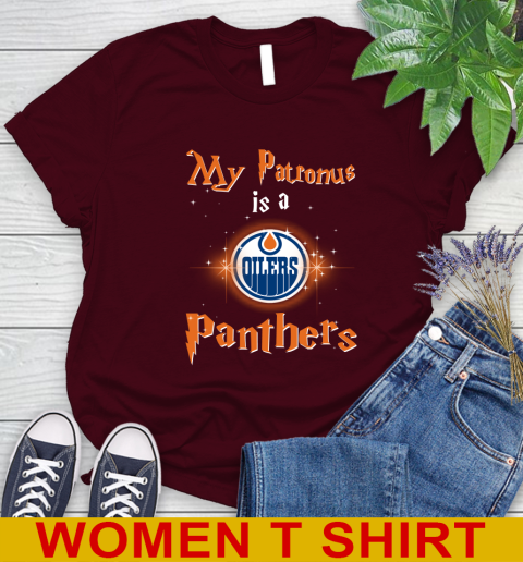 NHL Hockey Harry Potter My Patronus Is A Edmonton Oilers Women's T-Shirt 6