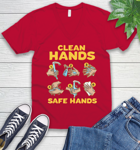Nurse Shirt Washing Clean Hands Safe Hand Hygiene Wash Save T Shirt V-Neck T-Shirt 6