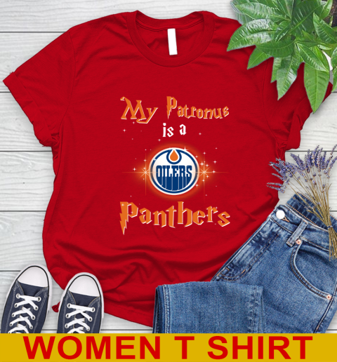 NHL Hockey Harry Potter My Patronus Is A Edmonton Oilers Women's T-Shirt 11