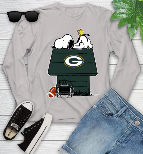 Green Bay Packers NFL Football Snoopy Woodstock The Peanuts Movie Youth Long Sleeve 12