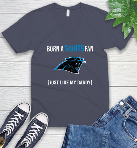 NFL Carolina Panthers Football Loyal Fan Just Like My Daddy Shirt V-Neck T-Shirt 7