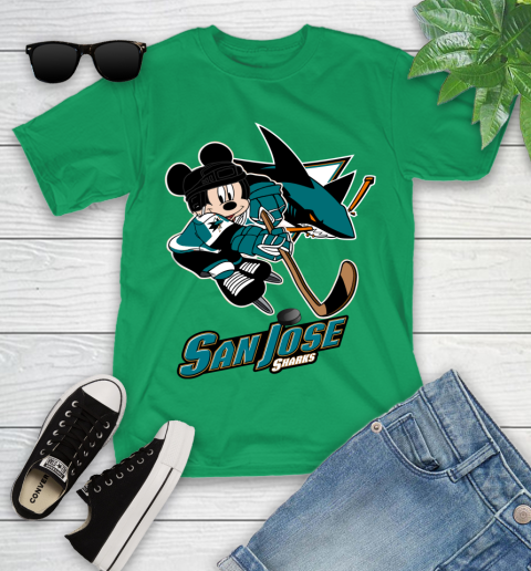 NHL San Jose Sharks Mickey Mouse Disney Hockey T Shirt Youth T-Shirt 6